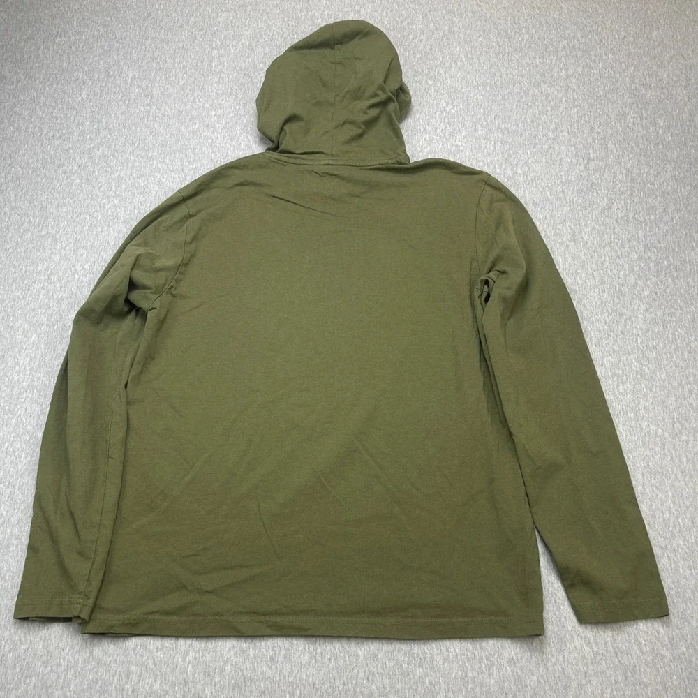 Polo Ralph Lauren Hooded T-Shirt Mens Medium Olive Green Long Sleeve EUC